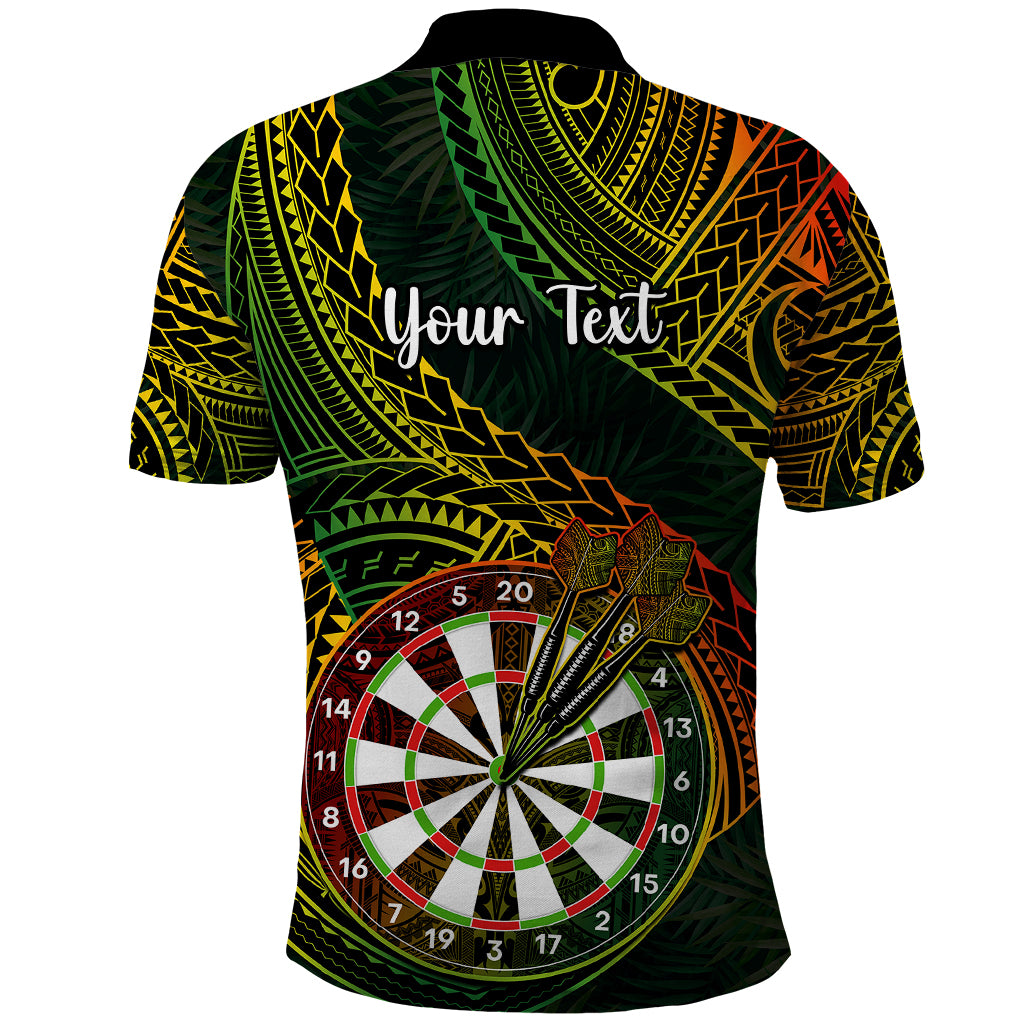 Personalised Polynesian Darts Polo Shirt Dart Lovers Tribal Pattern Mix Tropical Leaves - Wonder Print Shop