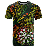 Personalised Polynesian Darts T Shirt Dart Lovers Tribal Pattern Mix Tropical Leaves - Wonder Print Shop