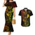 Hawaii Couples Matching Mermaid Dress and Hawaiian Shirt Fish Hook Tattoo Mix Polynesian Plumeria Reggae Version - Wonder Print Shop