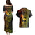 Hawaii Couples Matching Puletasi Dress and Hawaiian Shirt Fish Hook Tattoo Mix Polynesian Plumeria Reggae Version - Wonder Print Shop
