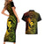 Hawaii Couples Matching Short Sleeve Bodycon Dress and Hawaiian Shirt Fish Hook Tattoo Mix Polynesian Plumeria Reggae Version - Wonder Print Shop