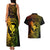 Hawaii Couples Matching Tank Maxi Dress and Hawaiian Shirt Fish Hook Tattoo Mix Polynesian Plumeria Reggae Version - Wonder Print Shop