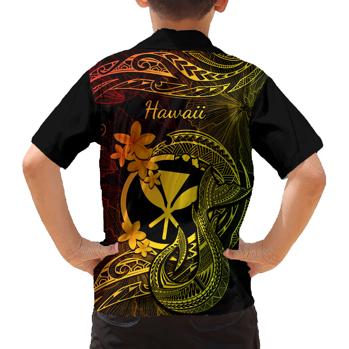 Hawaii Family Matching Long Sleeve Bodycon Dress and Hawaiian Shirt Fish Hook Tattoo Mix Polynesian Plumeria Reggae Version - Wonder Print Shop