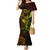 Hawaii Family Matching Mermaid Dress and Hawaiian Shirt Fish Hook Tattoo Mix Polynesian Plumeria Reggae Version - Wonder Print Shop