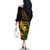 Hawaii Family Matching Off Shoulder Long Sleeve Dress and Hawaiian Shirt Fish Hook Tattoo Mix Polynesian Plumeria Reggae Version - Wonder Print Shop