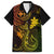 Hawaii Family Matching Off Shoulder Maxi Dress and Hawaiian Shirt Fish Hook Tattoo Mix Polynesian Plumeria Reggae Version - Wonder Print Shop