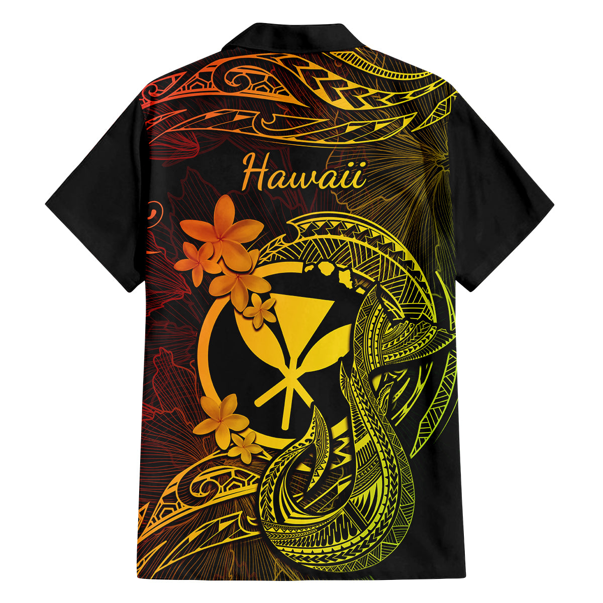 Hawaii Family Matching Off Shoulder Maxi Dress and Hawaiian Shirt Fish Hook Tattoo Mix Polynesian Plumeria Reggae Version - Wonder Print Shop