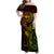 Hawaii Family Matching Off Shoulder Maxi Dress and Hawaiian Shirt Fish Hook Tattoo Mix Polynesian Plumeria Reggae Version - Wonder Print Shop