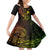 Hawaii Family Matching Off Shoulder Short Dress and Hawaiian Shirt Fish Hook Tattoo Mix Polynesian Plumeria Reggae Version - Wonder Print Shop
