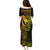Hawaii Family Matching Puletasi Dress and Hawaiian Shirt Fish Hook Tattoo Mix Polynesian Plumeria Reggae Version - Wonder Print Shop