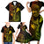 Hawaii Family Matching Short Sleeve Bodycon Dress and Hawaiian Shirt Fish Hook Tattoo Mix Polynesian Plumeria Reggae Version - Wonder Print Shop