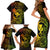 Hawaii Family Matching Short Sleeve Bodycon Dress and Hawaiian Shirt Fish Hook Tattoo Mix Polynesian Plumeria Reggae Version - Wonder Print Shop