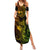 Hawaii Family Matching Summer Maxi Dress and Hawaiian Shirt Fish Hook Tattoo Mix Polynesian Plumeria Reggae Version - Wonder Print Shop