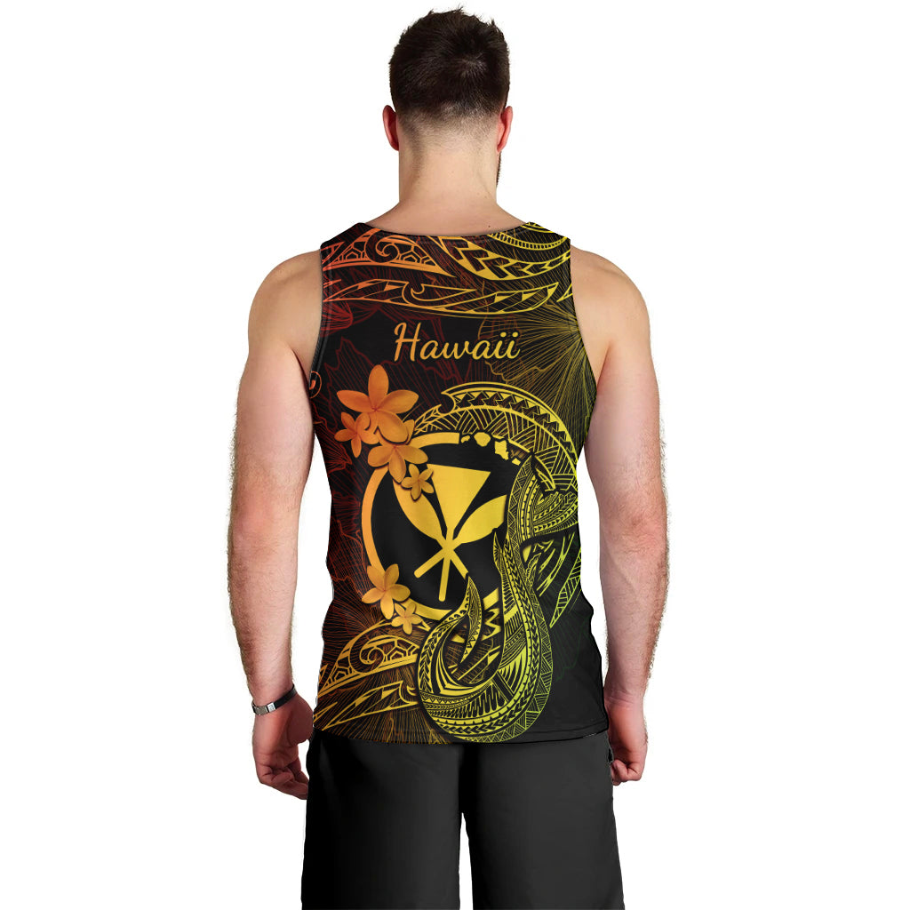 hawaii-men-tank-top-fish-hook-tattoo-mix-polynesian-plumeria-reggae-version