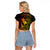 Hawaii Raglan Cropped T Shirt Fish Hook Tattoo Mix Polynesian Plumeria Reggae Version - Wonder Print Shop