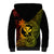 Hawaii Sherpa Hoodie Fish Hook Tattoo Mix Polynesian Plumeria Reggae Version - Wonder Print Shop