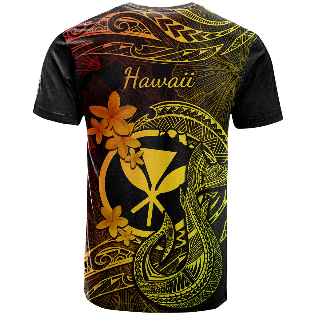 Hawaii T Shirt Fish Hook Tattoo Mix Polynesian Plumeria Reggae Version - Wonder Print Shop