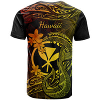 Hawaii T Shirt Fish Hook Tattoo Mix Polynesian Plumeria Reggae Version - Wonder Print Shop