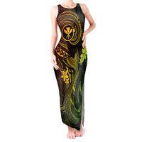 Hawaii Tank Maxi Dress Fish Hook Tattoo Mix Polynesian Plumeria Reggae Version - Wonder Print Shop