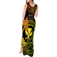 Hawaii Tank Maxi Dress Fish Hook Tattoo Mix Polynesian Plumeria Reggae Version - Wonder Print Shop