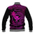Hawaii Baseball Jacket Fish Hook Tattoo Mix Polynesian Plumeria Pink Version - Wonder Print Shop