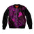 Hawaii Bomber Jacket Fish Hook Tattoo Mix Polynesian Plumeria Pink Version - Wonder Print Shop