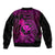 Hawaii Bomber Jacket Fish Hook Tattoo Mix Polynesian Plumeria Pink Version - Wonder Print Shop