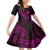 Hawaii Family Matching Puletasi Dress and Hawaiian Shirt Fish Hook Tattoo Mix Polynesian Plumeria Pink Version - Wonder Print Shop