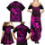Hawaii Family Matching Summer Maxi Dress and Hawaiian Shirt Fish Hook Tattoo Mix Polynesian Plumeria Pink Version - Wonder Print Shop