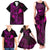 Hawaii Family Matching Tank Maxi Dress and Hawaiian Shirt Fish Hook Tattoo Mix Polynesian Plumeria Pink Version - Wonder Print Shop