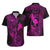 Hawaii Hawaiian Shirt Fish Hook Tattoo Mix Polynesian Plumeria Pink Version - Wonder Print Shop