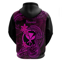 Hawaii Hoodie Fish Hook Tattoo Mix Polynesian Plumeria Pink Version - Wonder Print Shop