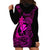 Hawaii Hoodie Dress Fish Hook Tattoo Mix Polynesian Plumeria Pink Version - Wonder Print Shop