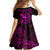 Hawaii Kid Short Sleeve Dress Fish Hook Tattoo Mix Polynesian Plumeria Pink Version - Wonder Print Shop