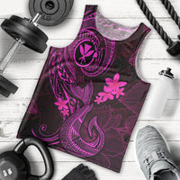 hawaii-men-tank-top-fish-hook-tattoo-mix-polynesian-plumeria-pink-version