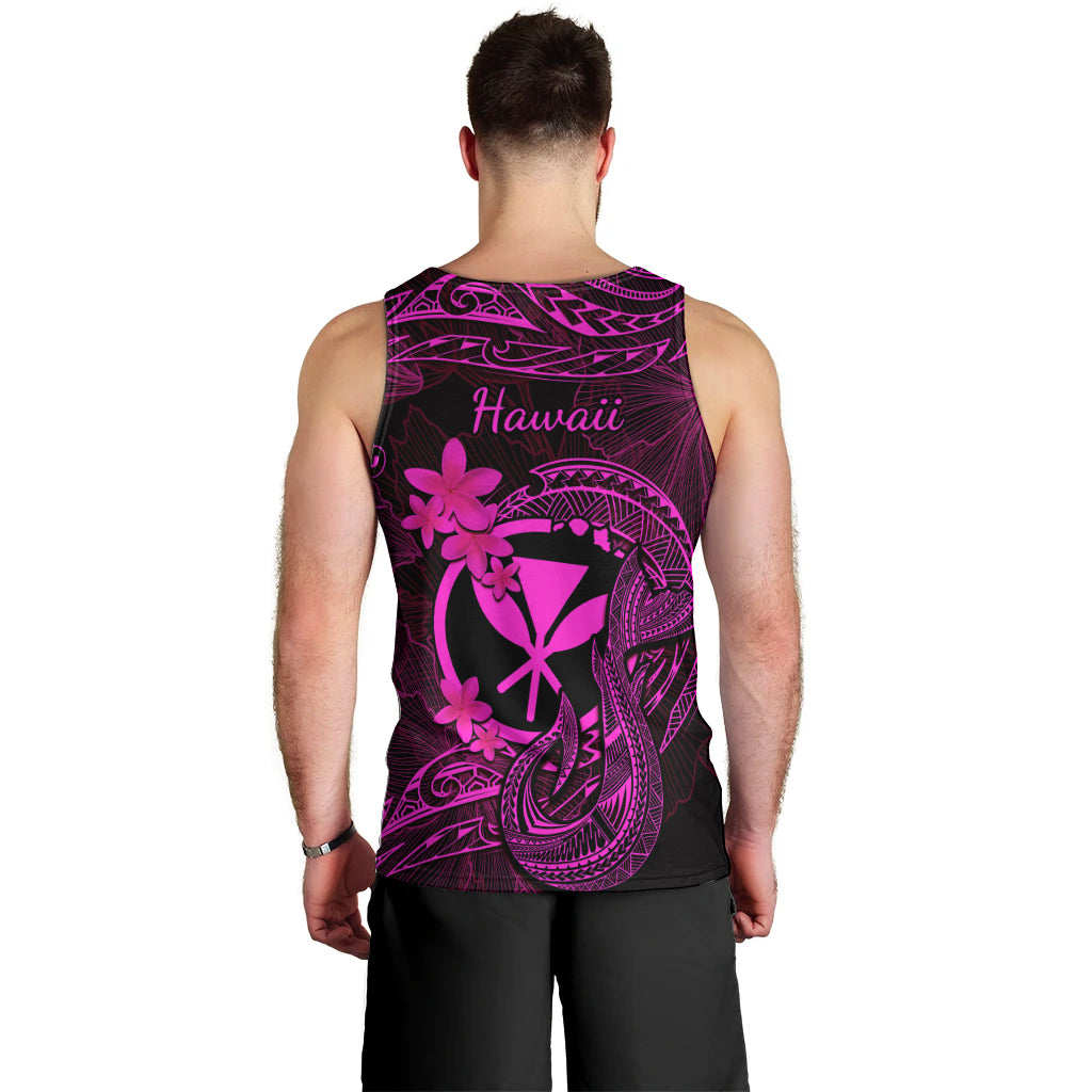 hawaii-men-tank-top-fish-hook-tattoo-mix-polynesian-plumeria-pink-version