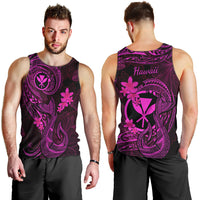 hawaii-men-tank-top-fish-hook-tattoo-mix-polynesian-plumeria-pink-version