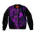 Hawaii Bomber Jacket Fish Hook Tattoo Mix Polynesian Plumeria Purple Version - Wonder Print Shop