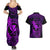 Hawaii Couples Matching Summer Maxi Dress and Hawaiian Shirt Fish Hook Tattoo Mix Polynesian Plumeria Purple Version - Wonder Print Shop