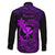 Hawaii Family Matching Puletasi Dress and Hawaiian Shirt Fish Hook Tattoo Mix Polynesian Plumeria Purple Version - Wonder Print Shop