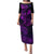Hawaii Family Matching Puletasi Dress and Hawaiian Shirt Fish Hook Tattoo Mix Polynesian Plumeria Purple Version - Wonder Print Shop