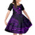 Hawaii Family Matching Short Sleeve Bodycon Dress and Hawaiian Shirt Fish Hook Tattoo Mix Polynesian Plumeria Purple Version - Wonder Print Shop