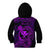 Hawaii Kid Hoodie Fish Hook Tattoo Mix Polynesian Plumeria Purple Version - Wonder Print Shop