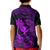 Hawaii Kid Polo Shirt Fish Hook Tattoo Mix Polynesian Plumeria Purple Version - Wonder Print Shop