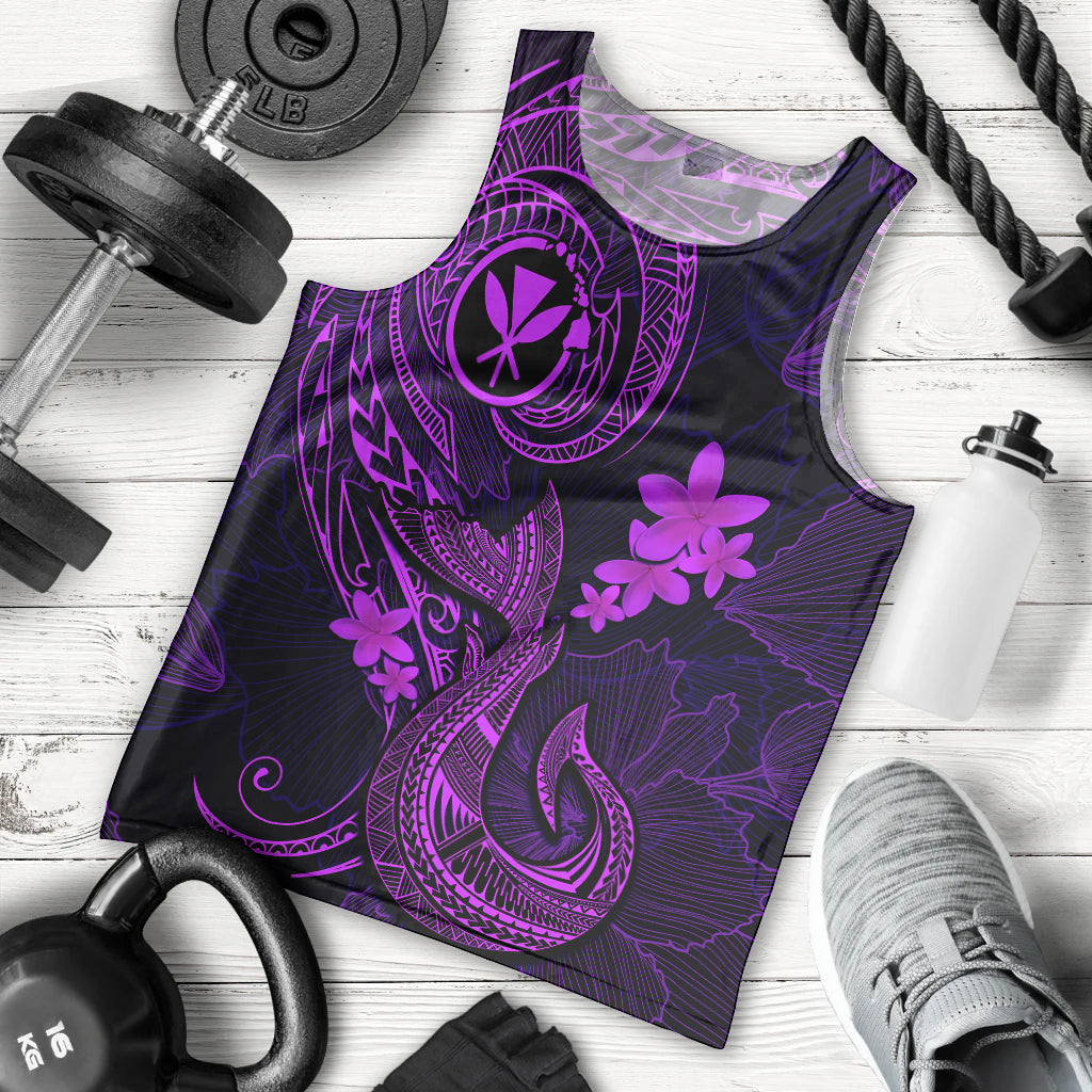 hawaii-men-tank-top-fish-hook-tattoo-mix-polynesian-plumeria-purple-version