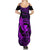 Hawaii Summer Maxi Dress Fish Hook Tattoo Mix Polynesian Plumeria Purple Version - Wonder Print Shop