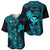 Hawaii Baseball Jersey Fish Hook Tattoo Mix Polynesian Plumeria Turquoise Version - Wonder Print Shop