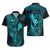 Hawaii Hawaiian Shirt Fish Hook Tattoo Mix Polynesian Plumeria Turquoise Version - Wonder Print Shop