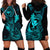 Hawaii Hoodie Dress Fish Hook Tattoo Mix Polynesian Plumeria Turquoise Version - Wonder Print Shop