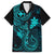 Hawaii Kid Hawaiian Shirt Fish Hook Tattoo Mix Polynesian Plumeria Turquoise Version - Wonder Print Shop